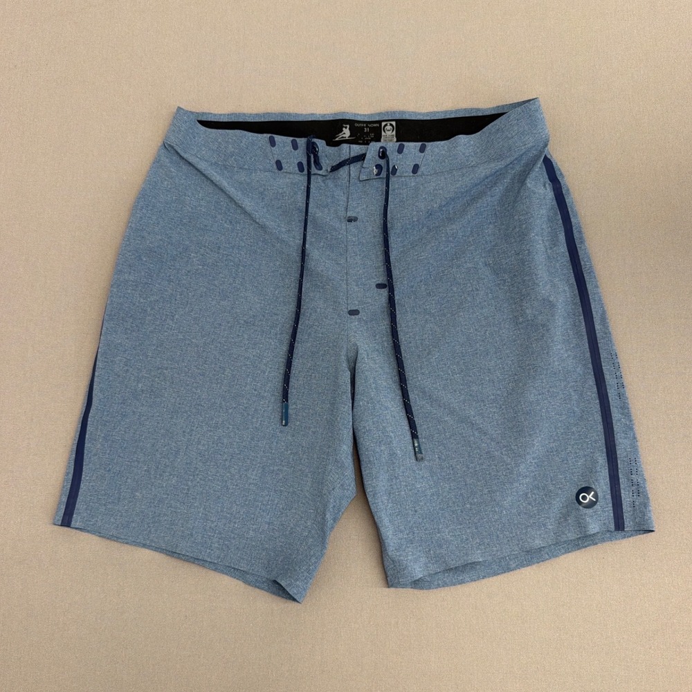 Outerknown Apex Boardshorts Mens 31 Blue Heathered Recycled Surf Trunks